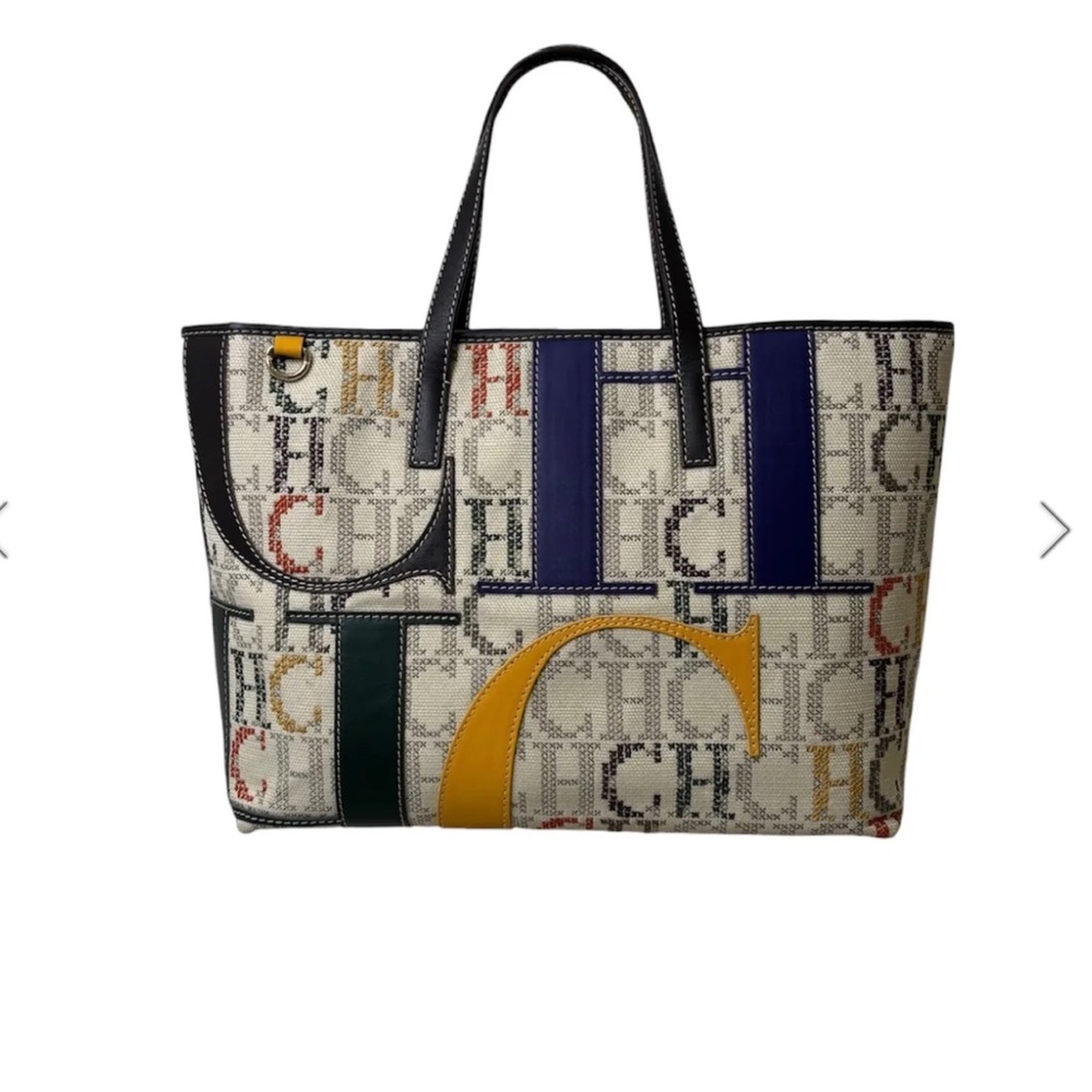 Carolina Herrera Printed Canvas Multicolor Tote Bag